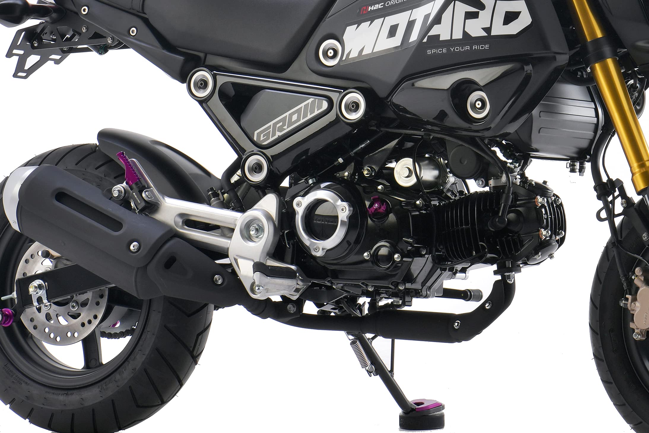 即決送料無料★H2C製ホンダ グロム用★アルミ クランクケースカバー右側 JC92★grom msx125★エイチツーシー | H2C(エイチツーシー) クランクケースカバー 右側 GROM グロム