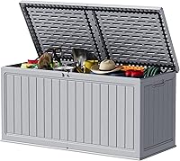 Vista 20 de Devoko Caja grande de almacenamiento de 97 galones para terraza, resina impermeable, para exteriores y patio, banco con cerradura para herramientas
