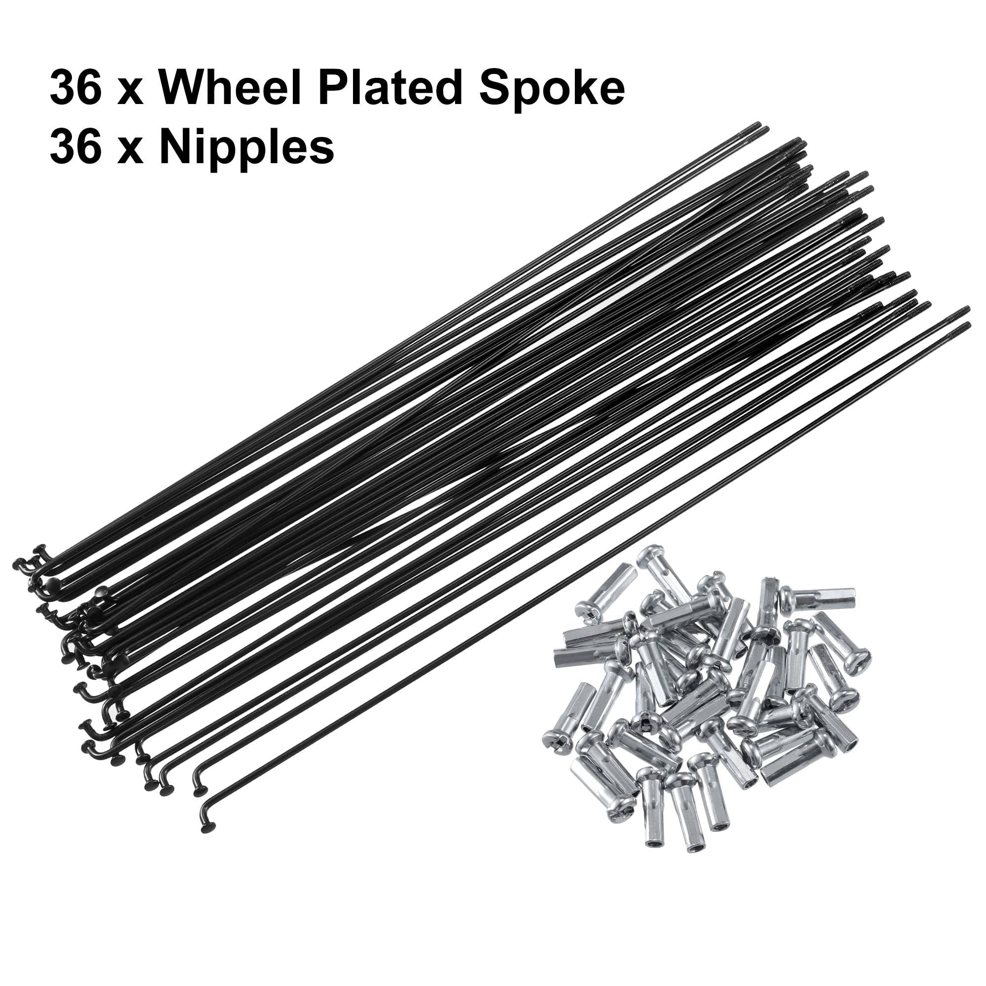 Raggi Per Ruota Bici - Kit Con 36 Raggi E Nipple In Acciaio Zincato, 14G X 295mm