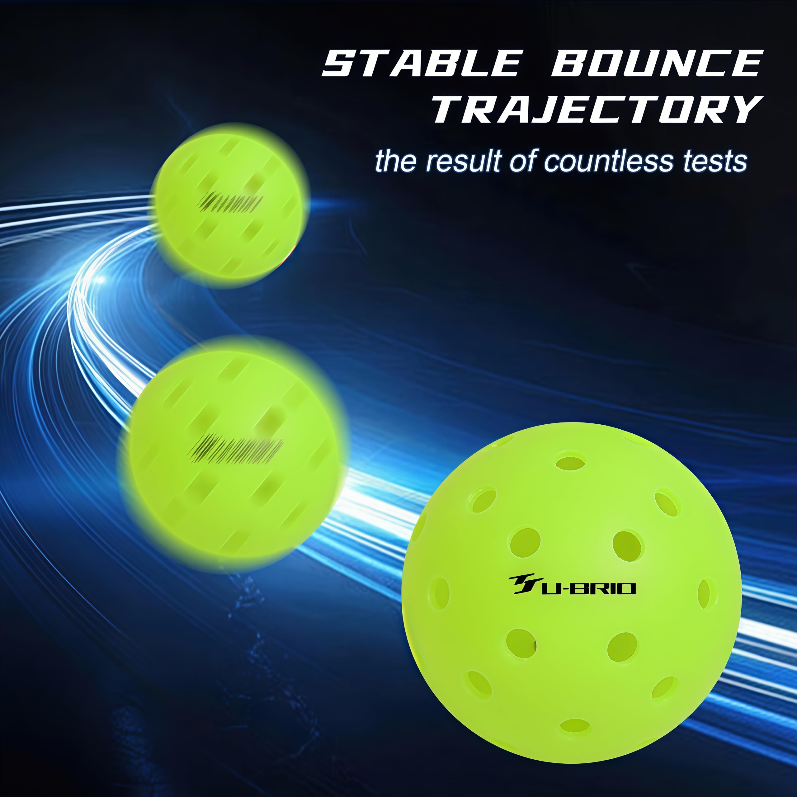 Pro-Grade - Palline da pickleball da esterno a 40 fori, confezione da 3/4/12, testate per giocatori professionisti, design resistente al vento, alta visibilità e durata oltre 300 colpi per