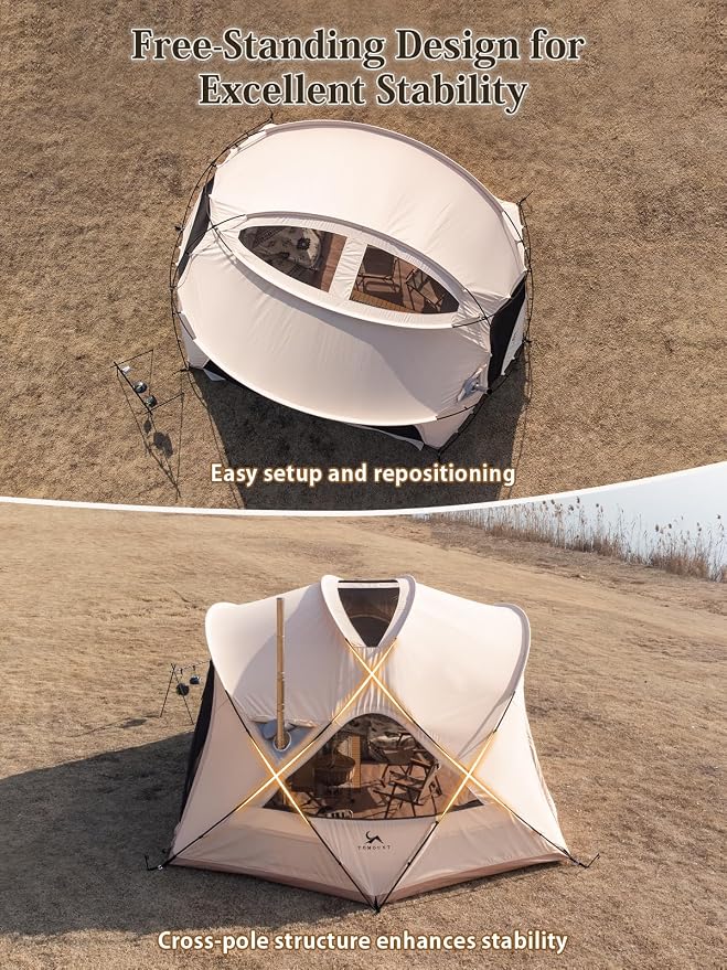 Carpa loneta bell con estufa, 6 personas, 4 estaciones miniatura 5