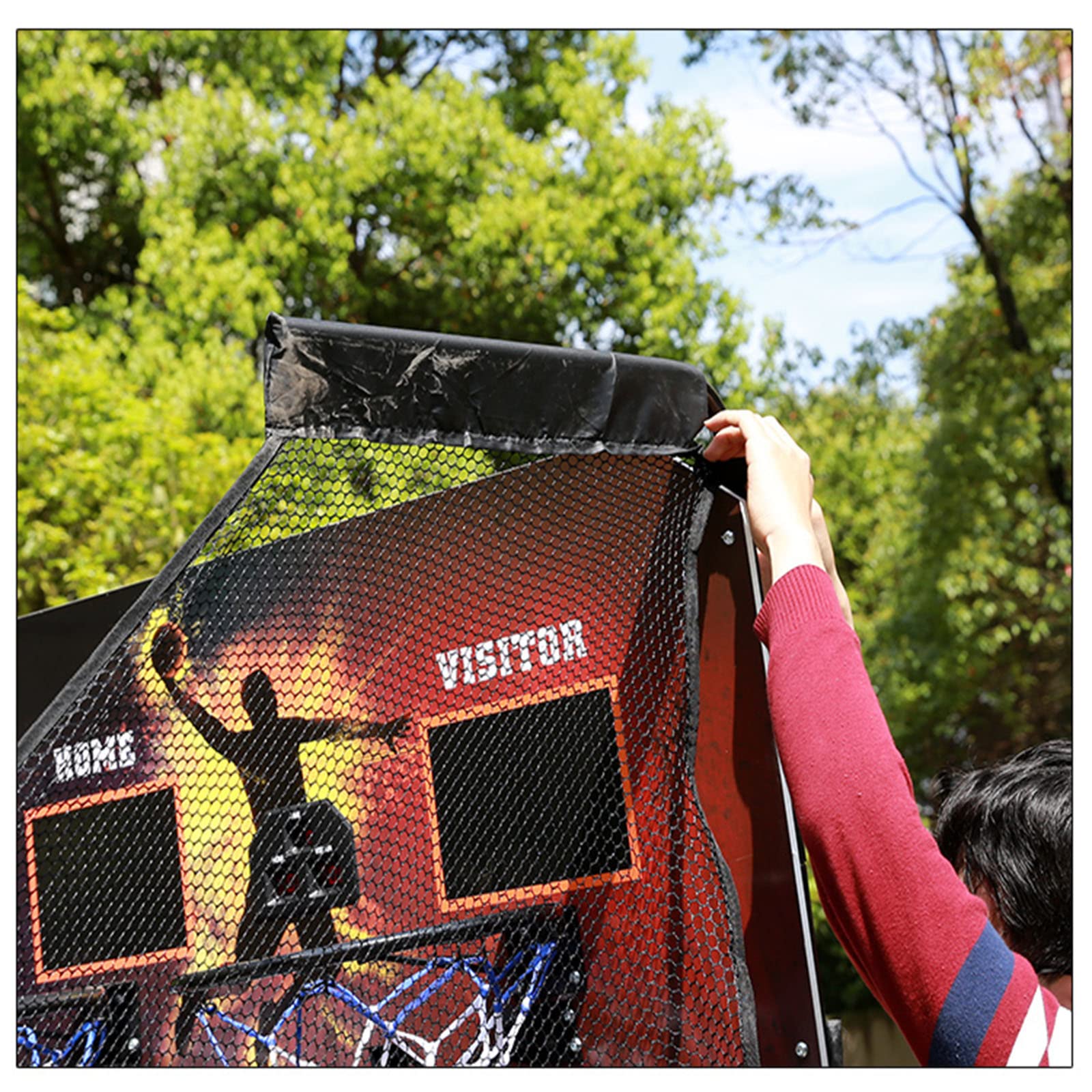 Macchina da tiro Elettronica per Interni con punteggio Automatico Gioco di tiro con Supporto per Pallacanestro Singolo Doppio Adatto per Il Giardino del Cortile (Single)