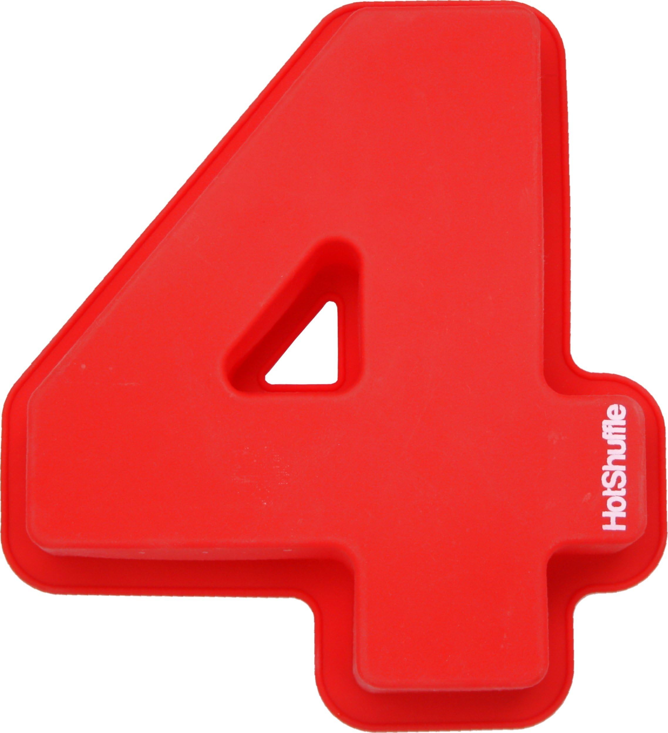 13 Inch (33cm) XL Silicone Number Cake Tin Mould Baking Birthday Anniversary (Number 4)