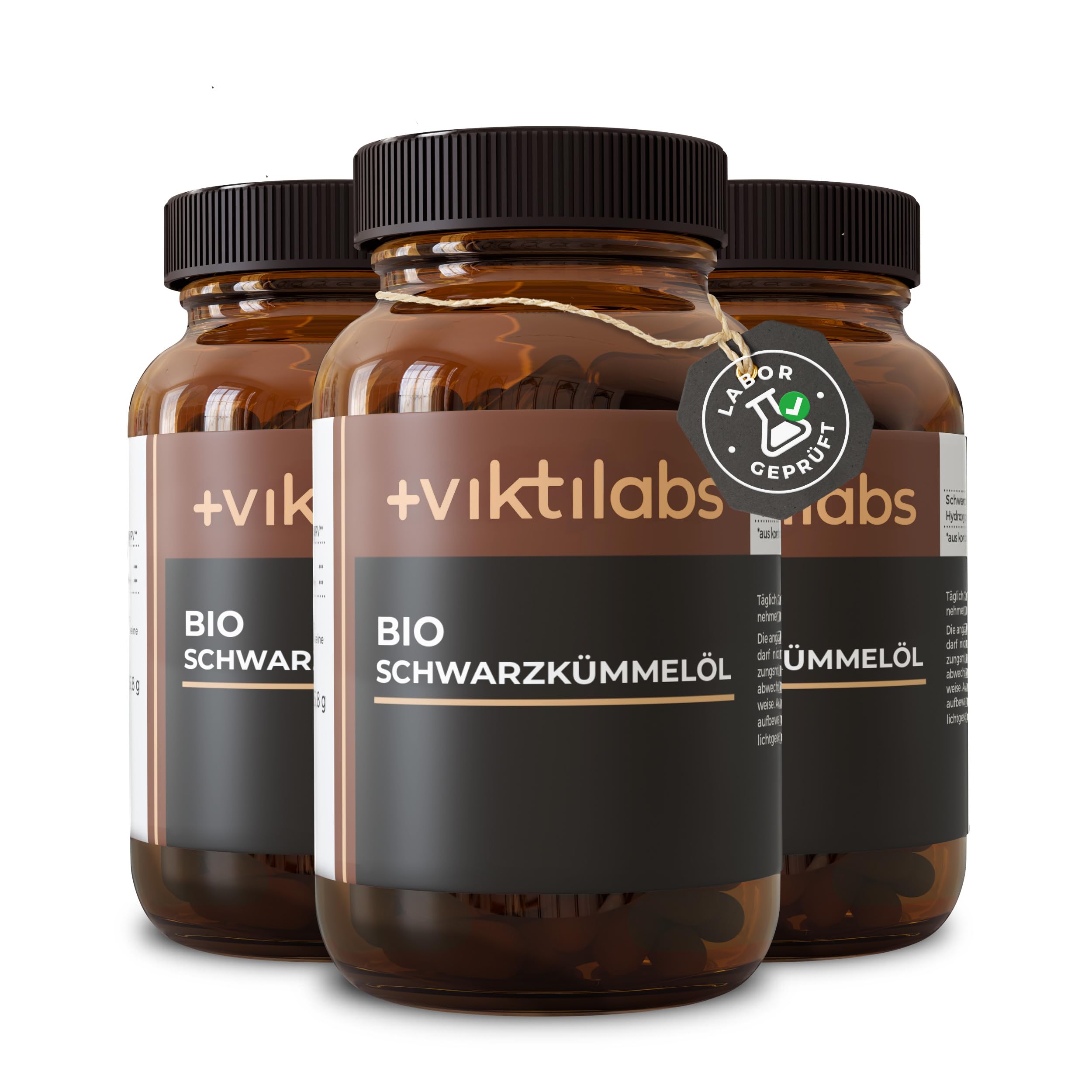 Bio Schwarzkümmelöl - kaltgepresst - ungefiltert aus Nigella sativa Samen | Reich an Linolsäure - 20,2 mg Thymoquinon-Gehalt pro Tagesdosis - 2 Kapseln pro Tag - 60 vegane Kapseln - ohne Zusatzstoffe