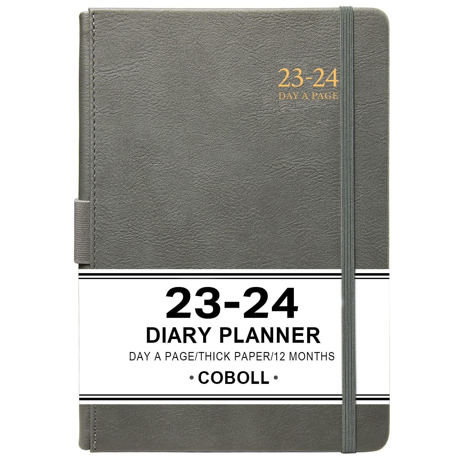 Academic Diary 2023-2024 - Diary 2023-2024 Day to Page, A5 Day Per Page Diary August 2023 - July 2024 with Pen Loop, 180° Flat Out, Monthly Stickers