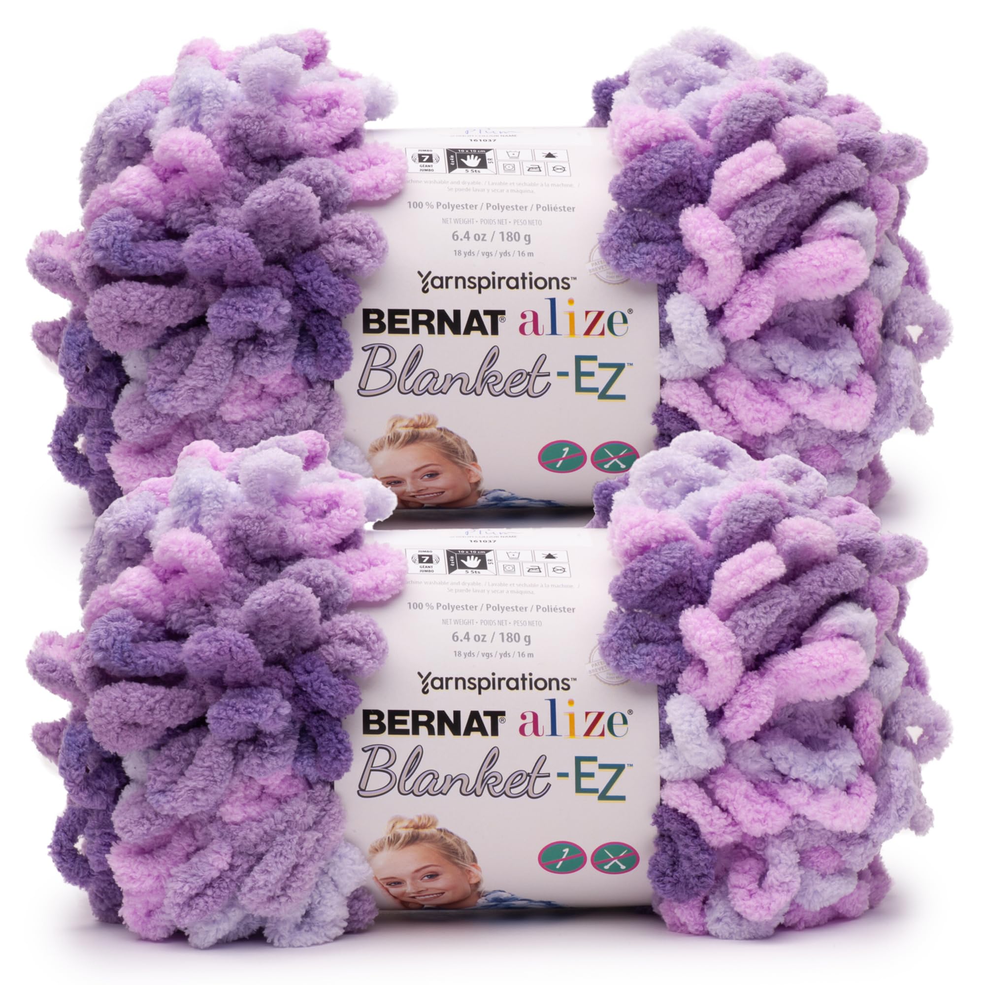 Amazon.com: Bernat Alize Blanket Gray Plum Yarn - 2 Pack of 180g