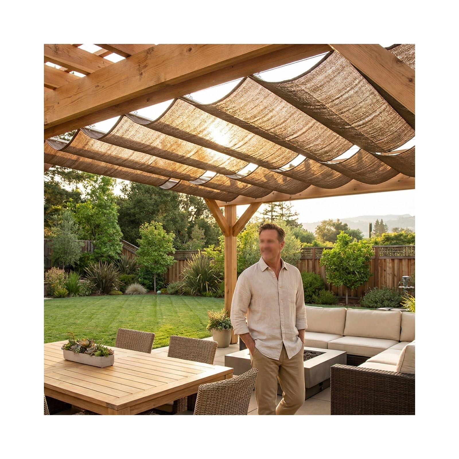 Auvent télescopique réglable et pare-soleil rétractable pour jardin et terrasse