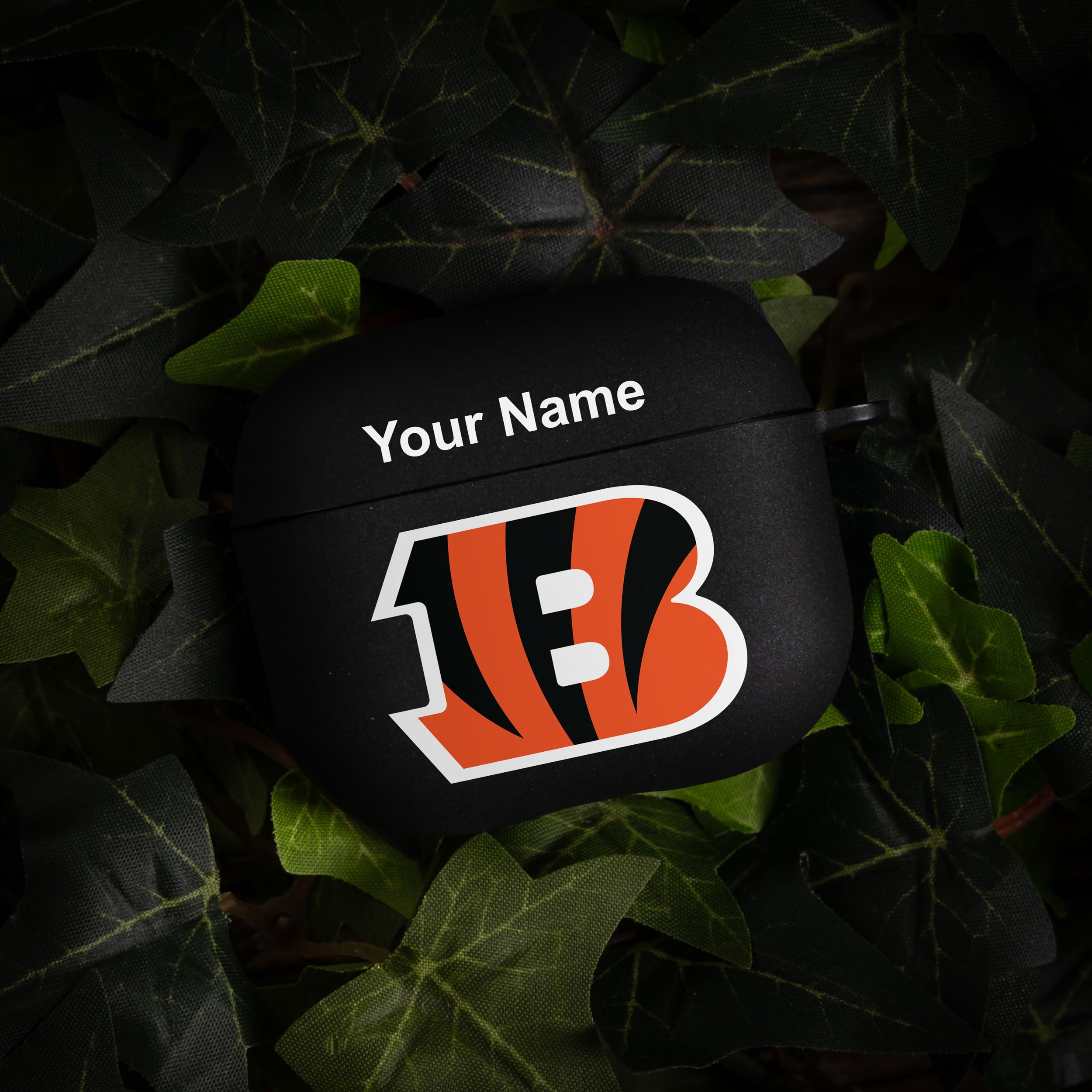 Cincinnati Bengals Custom Name HD Case Cover Compatible with Apple AirPods Gen 3 (Black)