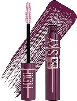 Burgundy Mascara, Lash Sensational Sky High Volumizing & Thickening, Eyelash Lengthening, Flake-Free Formula, Washable Coloured Mascara Infused with Bamboo Extract, Burgundy Haze