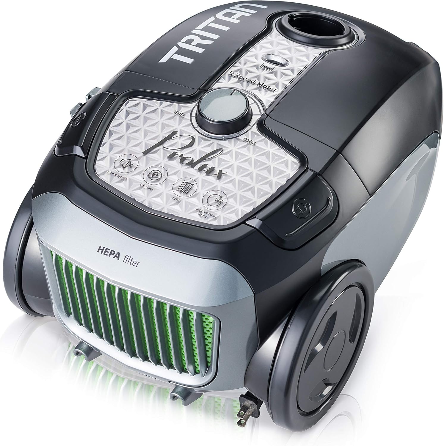 Prolux Tritan Canister Vacuum Cleaner with Sealed HEPA Filter and Powerful 12 Amp Motor -