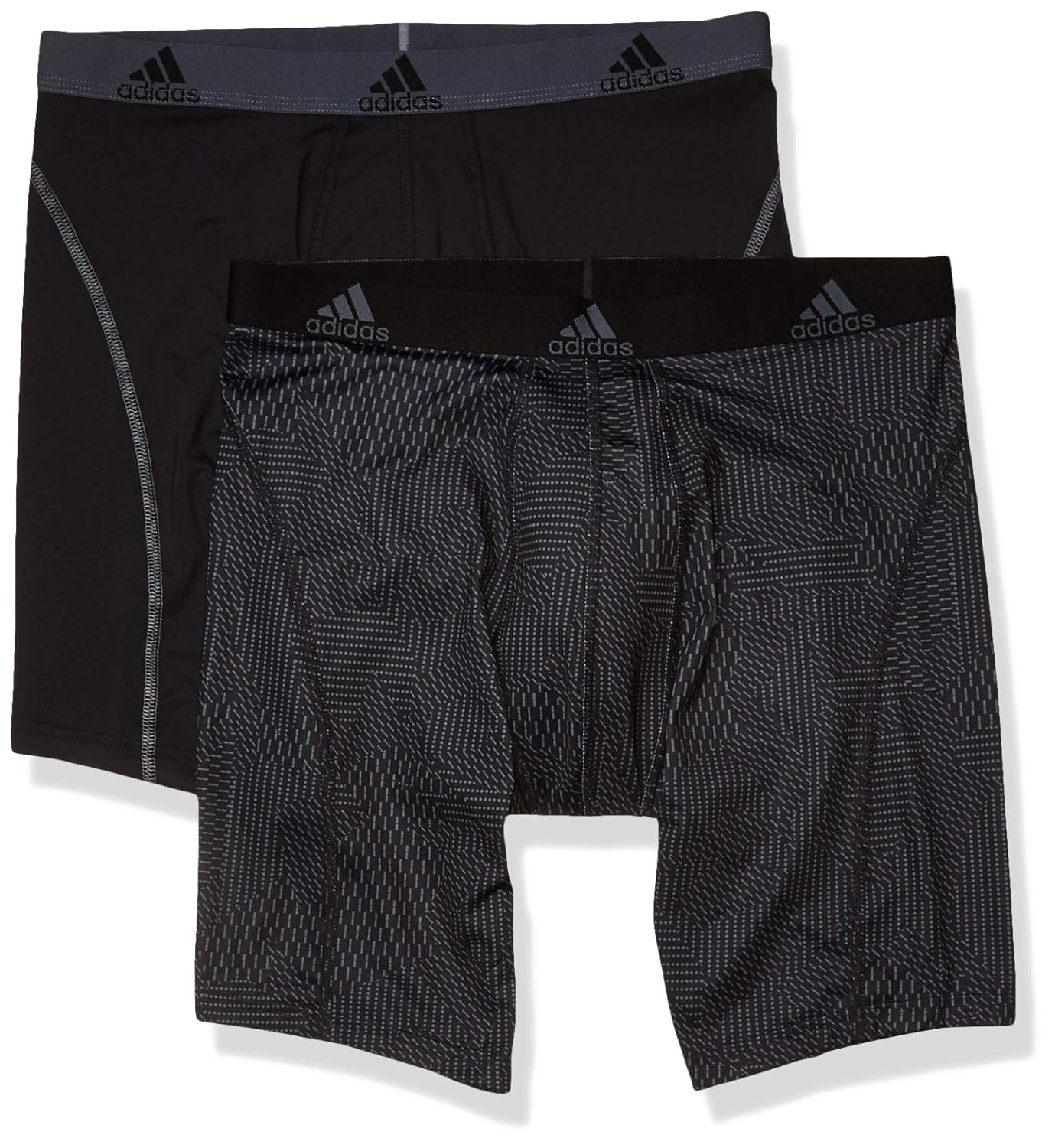 adidas Men's Sport Performance Midway Underwear (2Pack), Black Onix