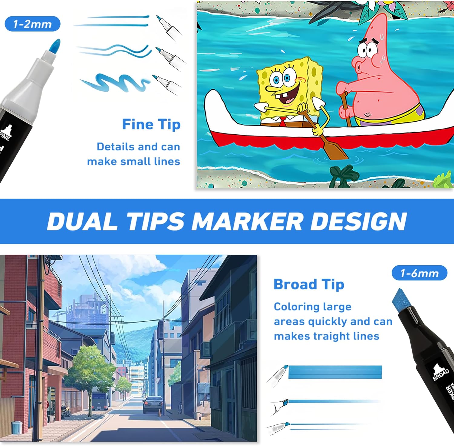 262 Colors Alcohol Markers Art Markers for Kids and Adult Drawing Marker Dual Tip Coloring Painting Perfect for Boys Girls Students Gift