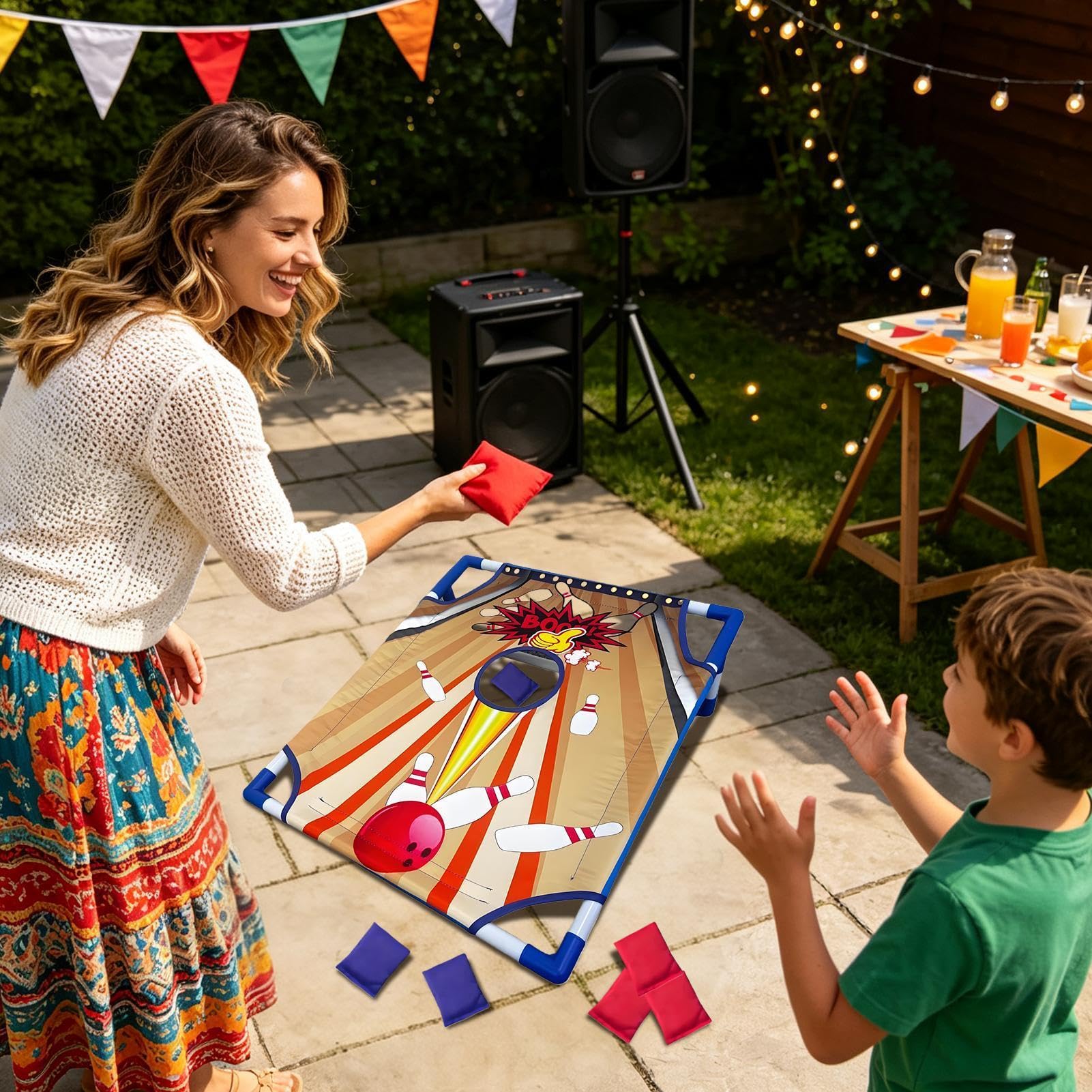 Bohnensack Wurfspiel mit Tragetasche, wetterfest und faltbar