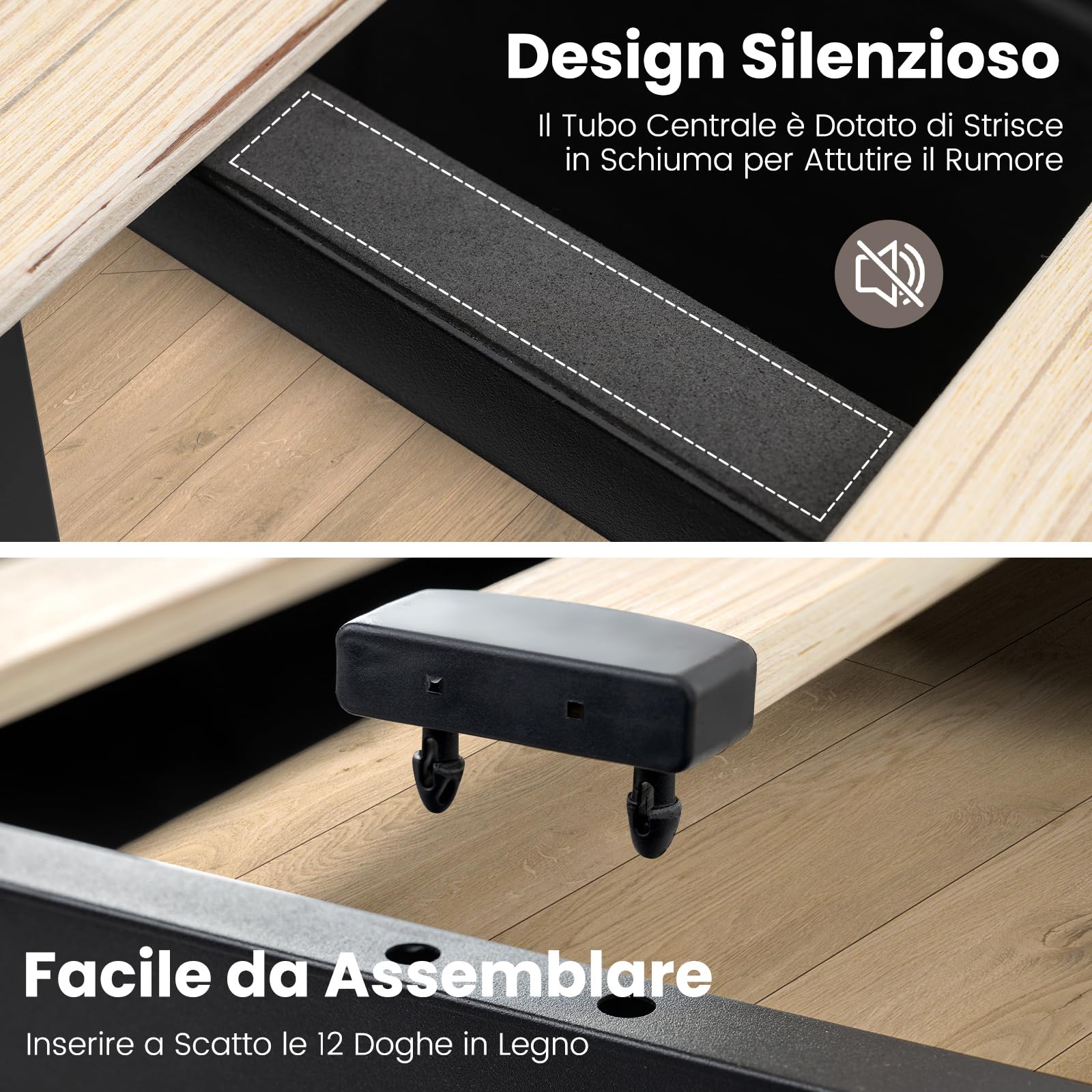 COSTWAY Letto Matrimoniale 140 x 200 cm, Letto Imbottito con Testiera, Luci LED, Stazione di Ricarica, 2 Tasche e 4 Cassetti, Carico 500kg, Silenzioso