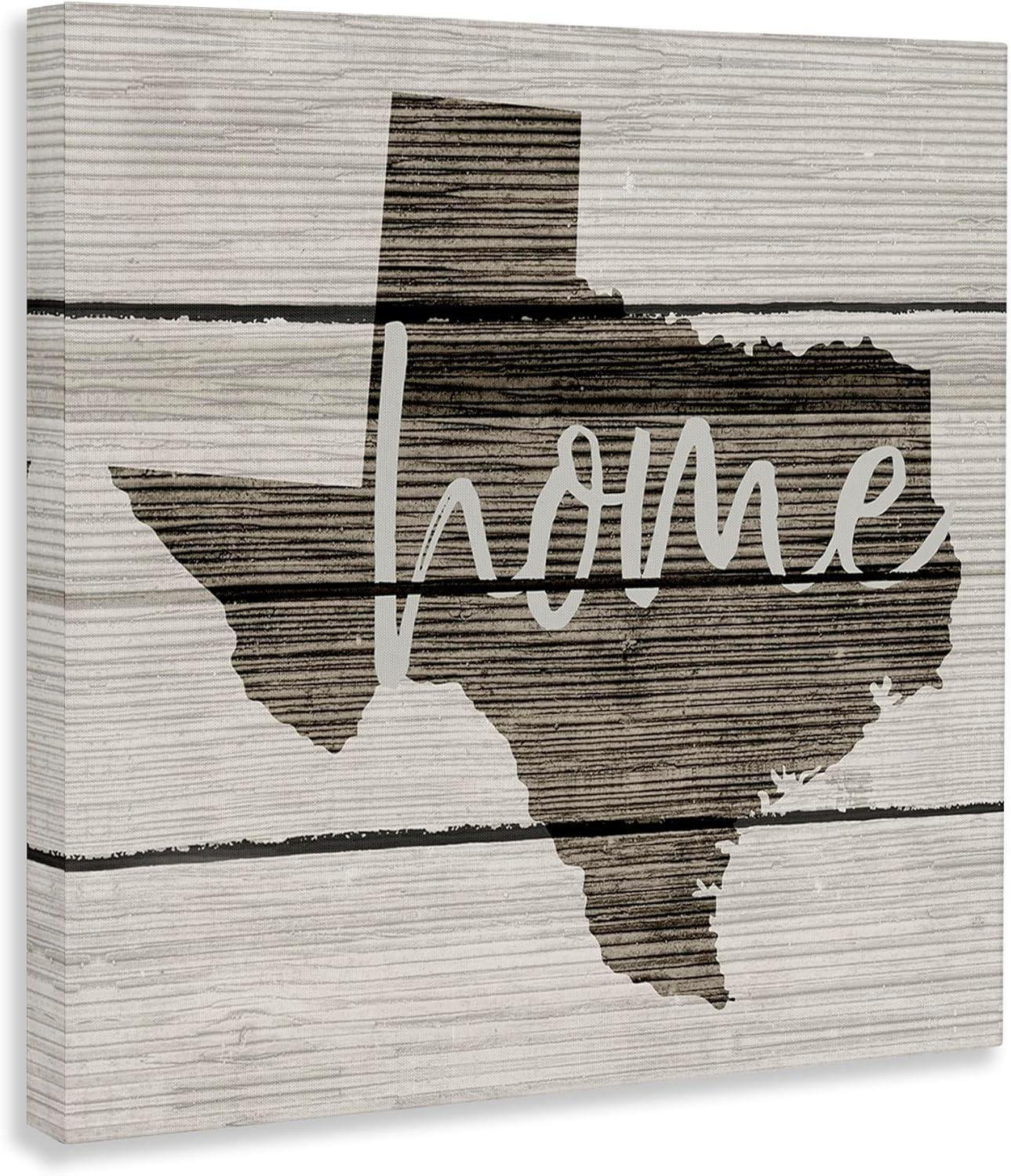 Stupell Industries Texas Home Typography Map Canvas Wall Art, 24 x 24, Design by Artist Daphne Polselli