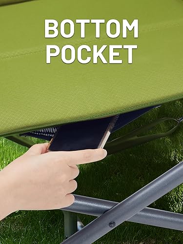 Miniatura 7 de TIMBER RIDGE Sillas de director XXL mejoradas de gran tamaño con mesa auxiliar plegable, bolsillo lateral desmontable, silla de campamento plegable