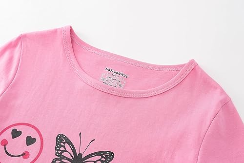 Miniatura 2 de UNICABBIT21 Pijamas para niñas, lindo gato, unicornio, manga larga y pantalones, conjunto de pijama de algodón para niños grandes, conjunto de ropa