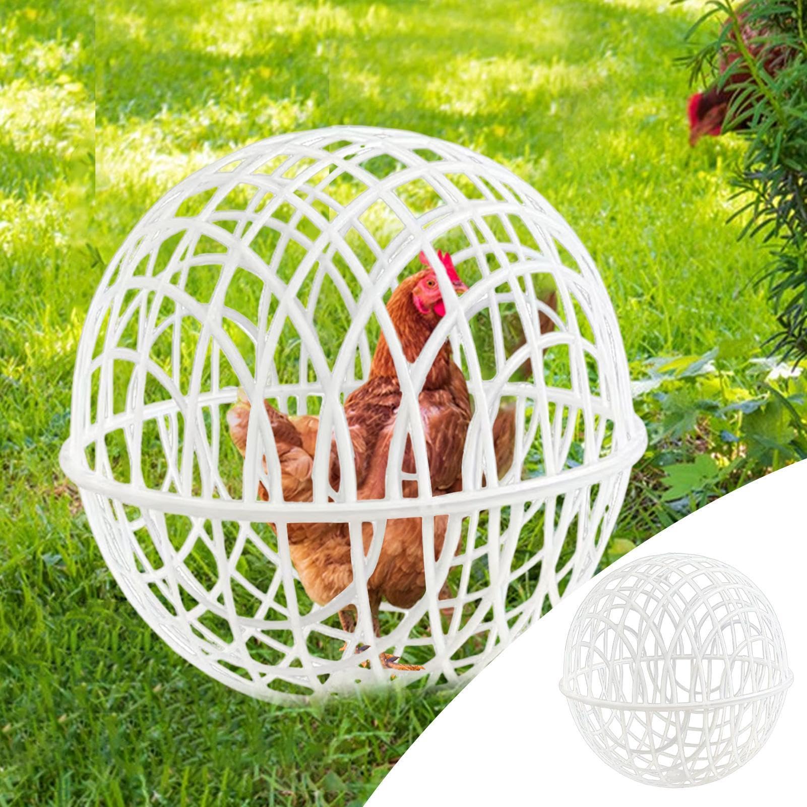 Hühnerball Gehege - 3 Teile PVC Mobiles Rollender Hühnerstall Freilandgehege | Sicher Laufnetz Tragbar Käfig, Für Vögel Tauben Hamster Küken Kaninchen Enten Kleintiere