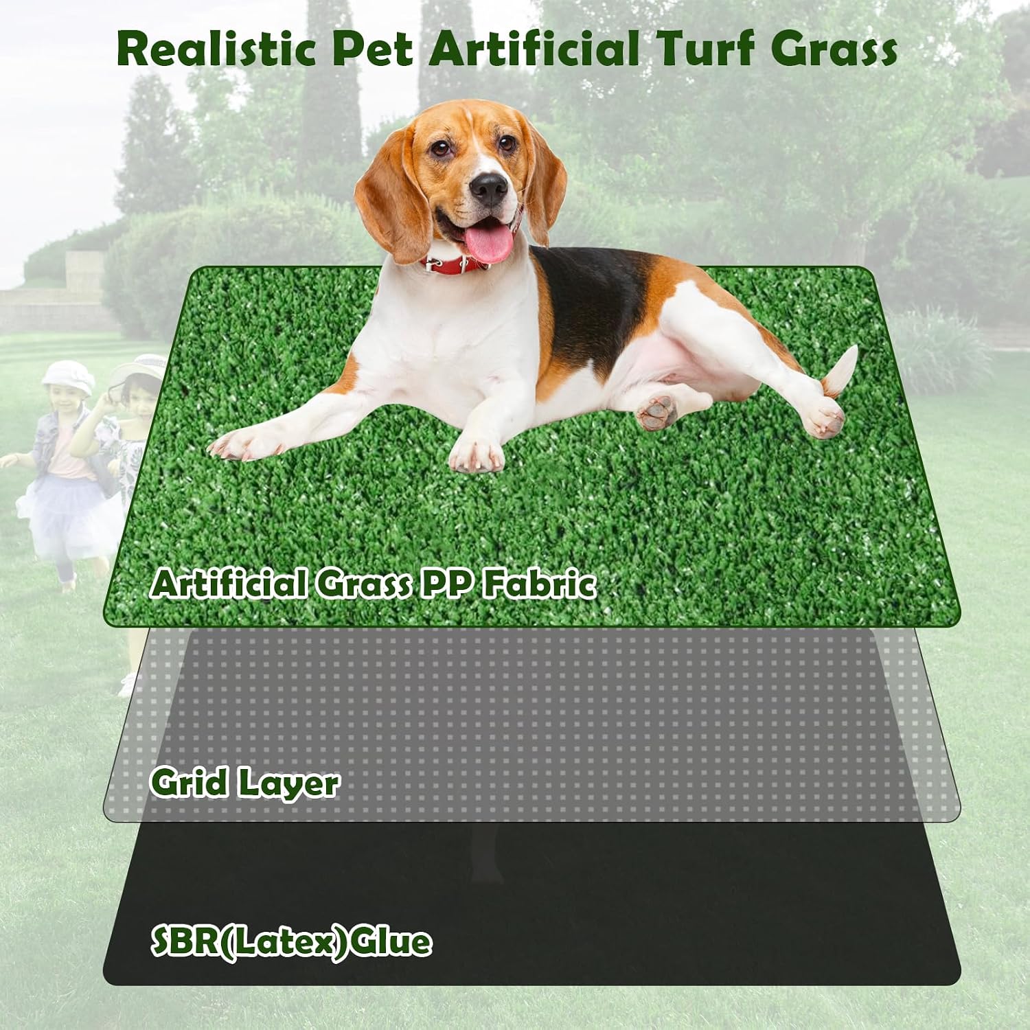 Heyroll Artificial Grass 4X6ft, 0.4" Height Fake Grass Turf Mat, Patio Balcony Lawn, Astro Turf Rug Dogs Pet, Indoor Outdoor Garden Synthetic Grass Carpet, Rubber Backed, Drainage Holes,Customized