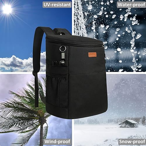 Miniatura 7 de Mochila Enfriadora de Camping para 30 Latas, Mochilas Enfriadoras Suaves Aisladas a Prueba de Fugas Bolsa Enfriadora de Viaje Impermeable Almuerzo