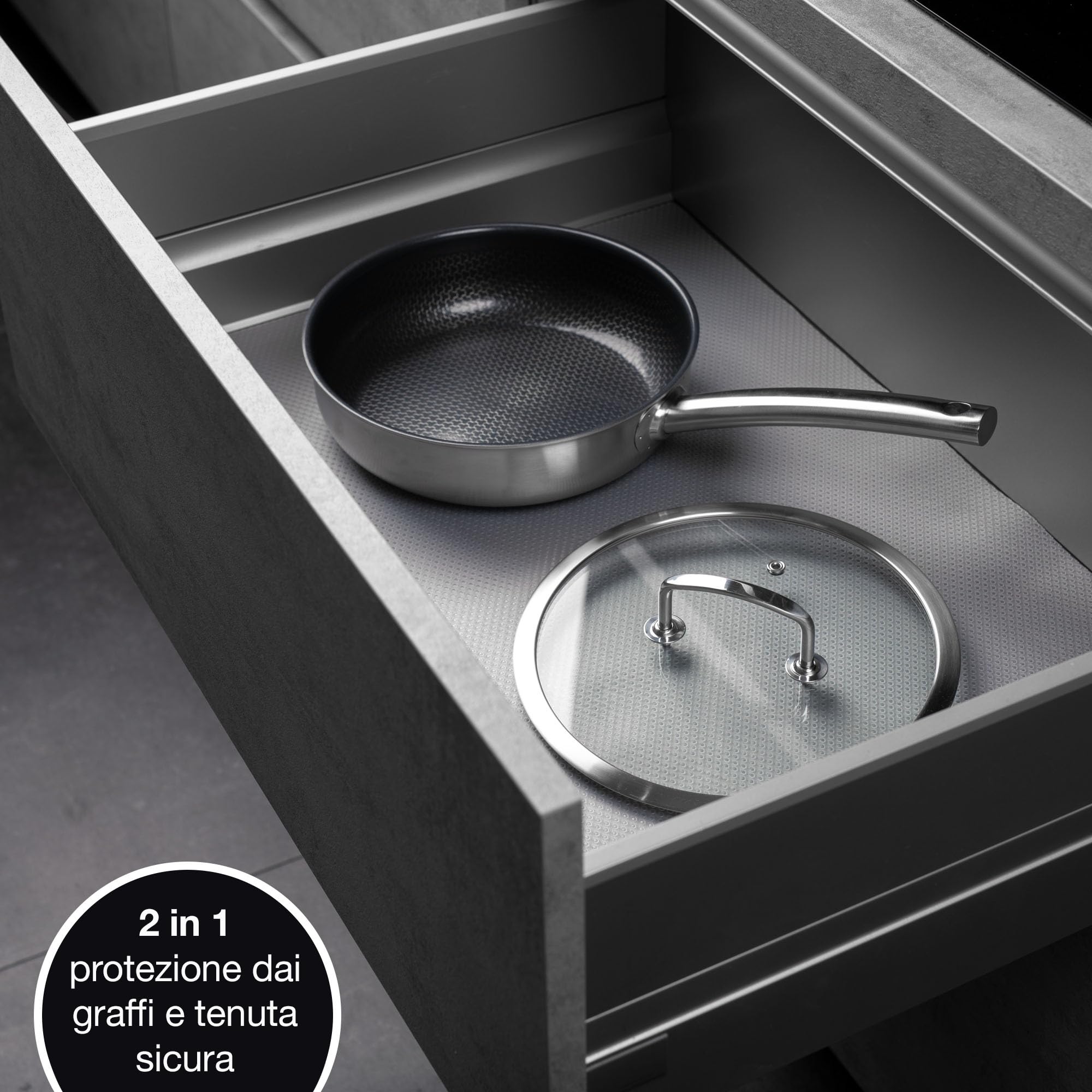 Moritz & Moritz 4x Rivestimento Cassetti Cucina largo 50x150 cm - Tappetino antiscivolo Cucina - Come proteggi Cassetti Cucina Cassetti o Armadi - Incl. 20 adesivi per Lavagne