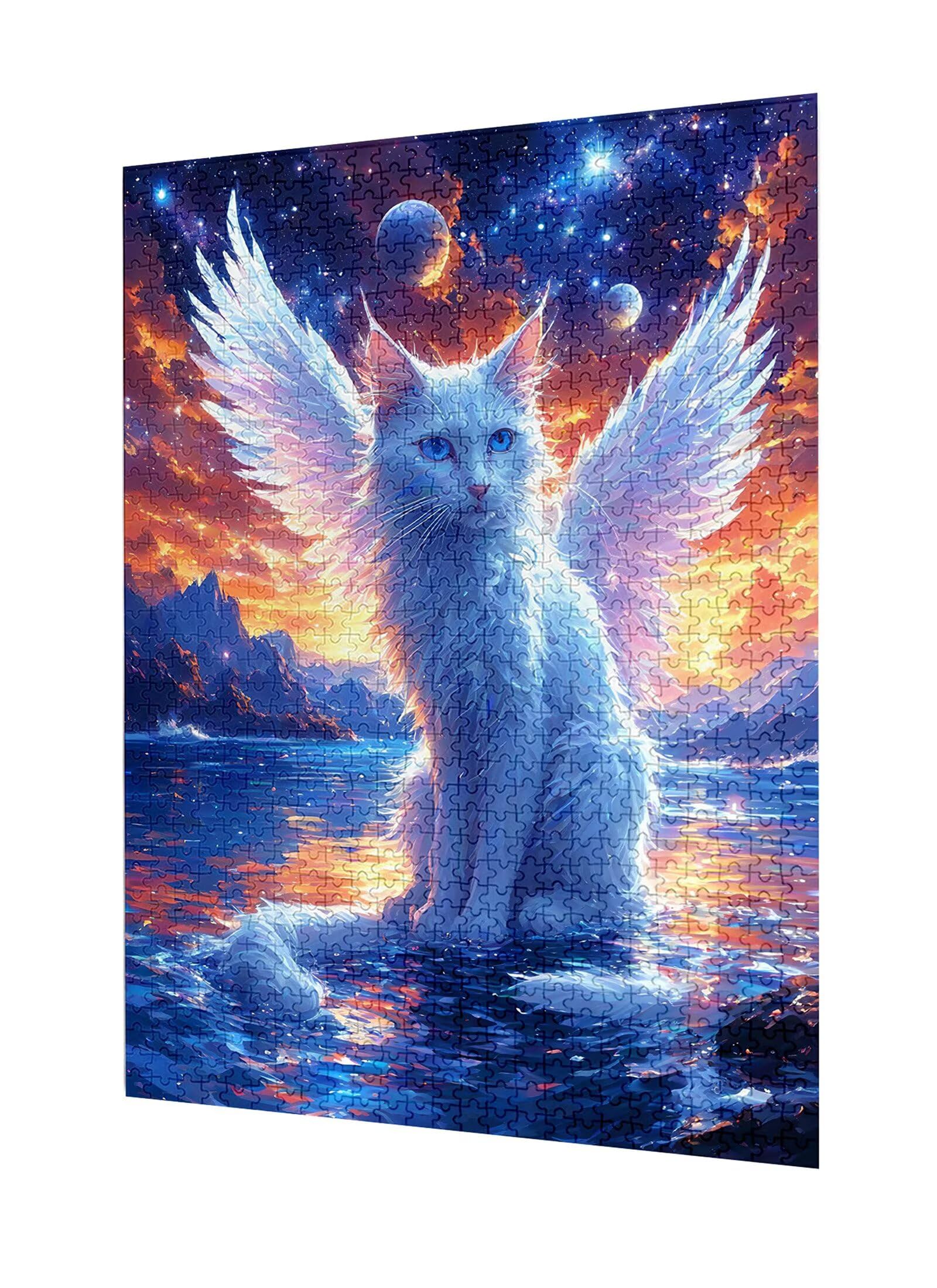 Puzzle 1000 Pièces Adulte Puzzle Ange Puzzles Classiques, 1000 Pièces Jeu éducatif défi Jouet Puzzles Chat Art Jeu Occasionnel Jouets Décor Cadeau Intéressants Ami De La Famille Approprié S-921