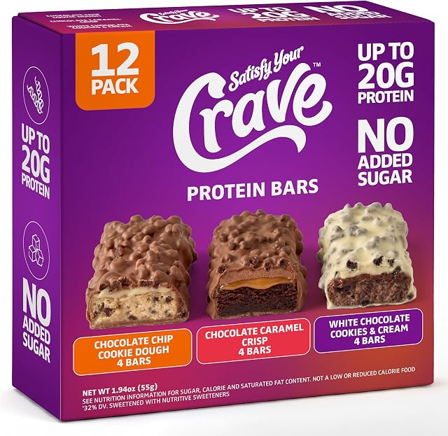 Satisfy Your Crave High Protein Protein Bars Variety Pack