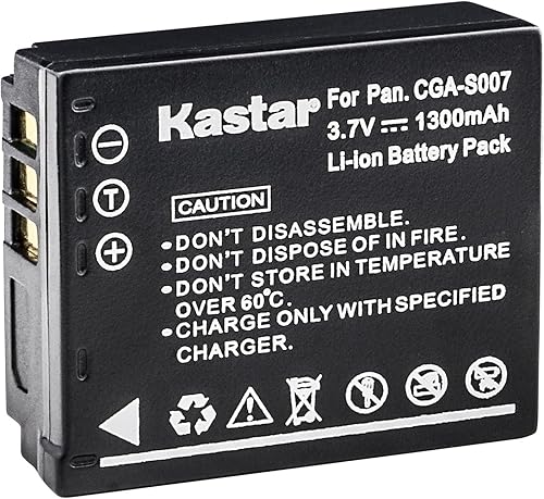 Kastar Reemplazo de batería para Panasonic S007 CGA-S007 CGR-S007 DMW-BCD10 y Panasonic DMC-TZ1 DMC-TZ2 DMC-TZ3 DMC-TZ4 DMC-TZ5 DMC-TZ11 DMC-TZ15