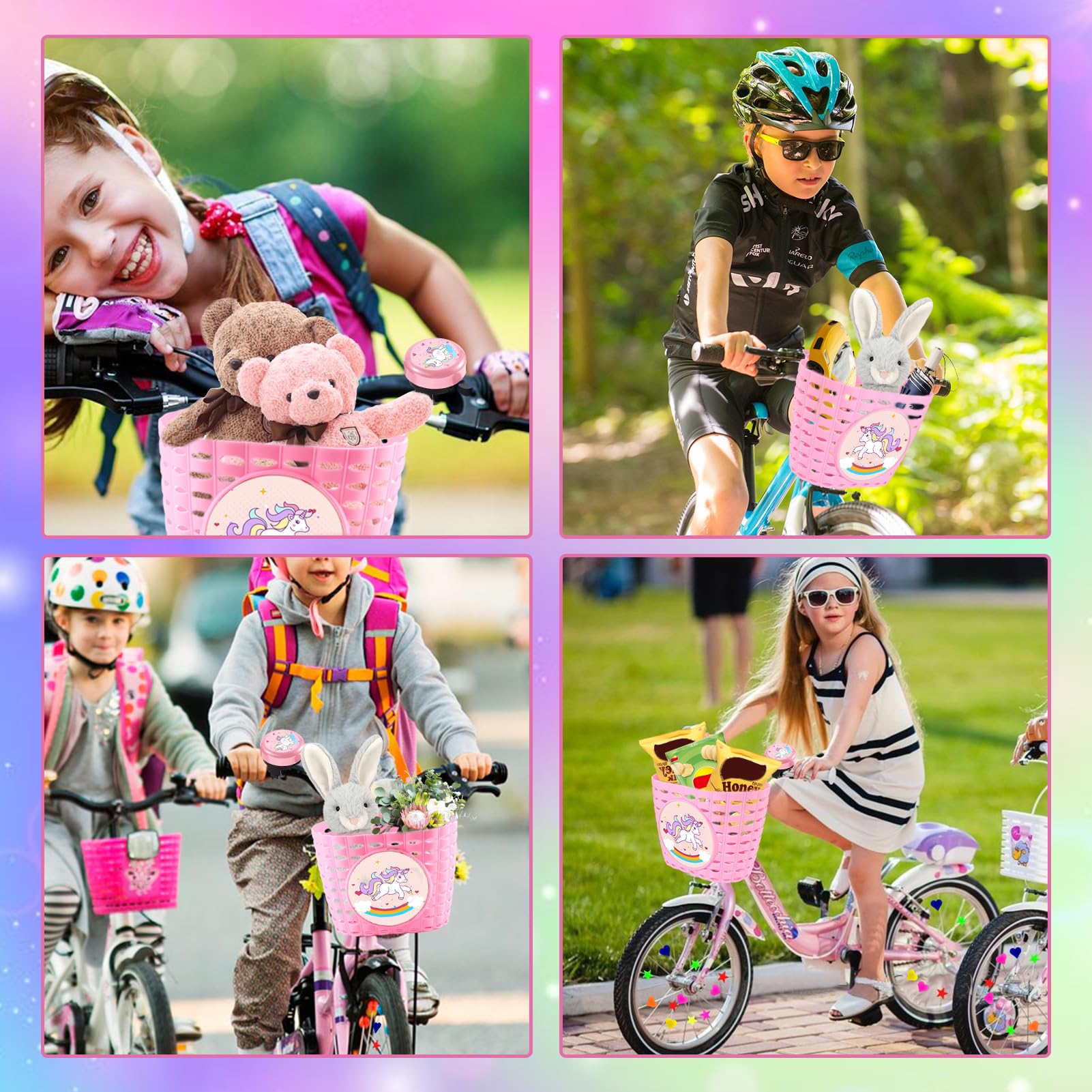 Cestino Per Bicicletta Bambini Con Campanello | Motivo Dinosauro | Per Manubrio Bici, Scooter - Foto 4