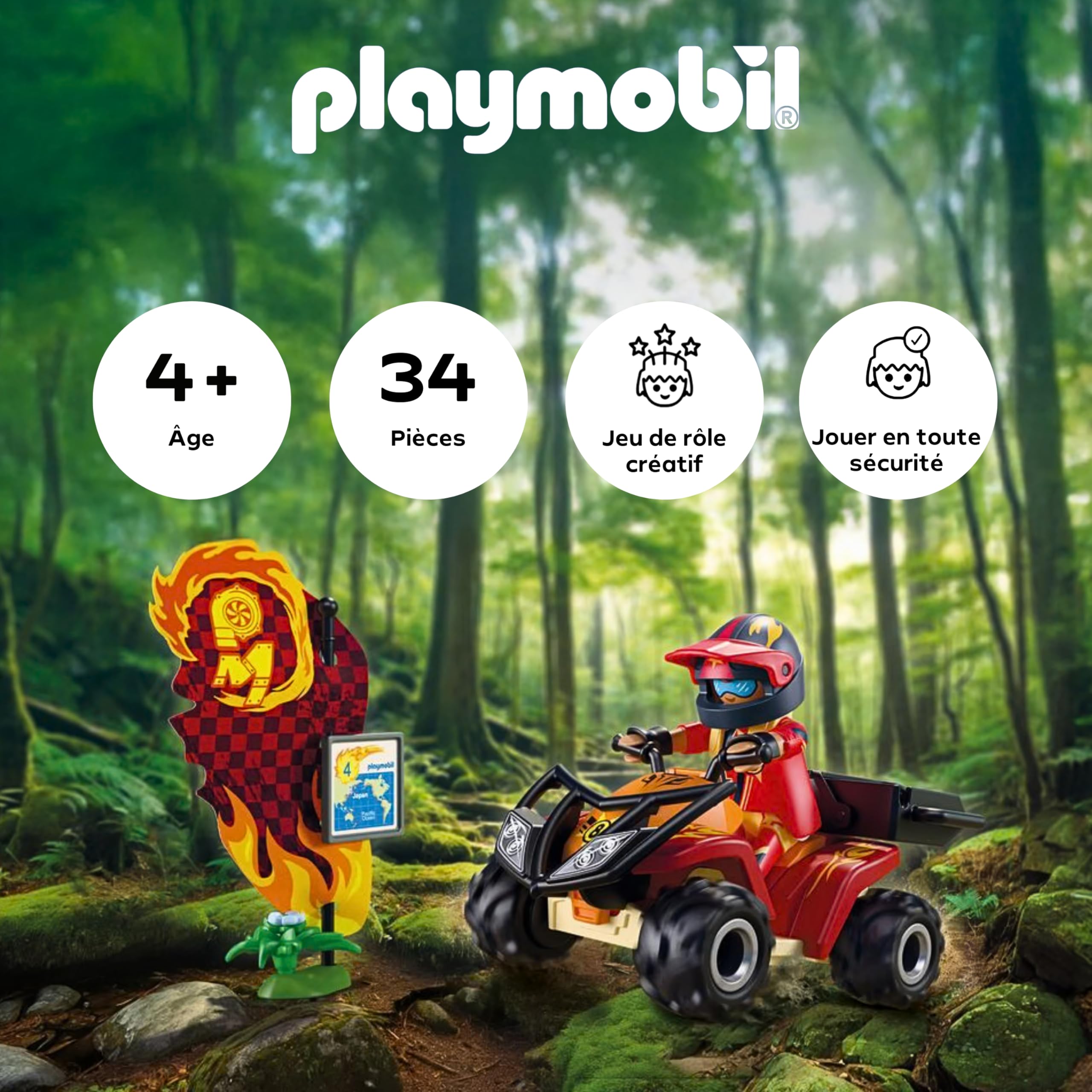 Playmobil | Cars | Quad Tout-Terrain | Quad Tout-Terrain avec Pare-Buffle Amovible| Jouet pour Les Enfants de 4 Ans et Plus | 72064 - 3