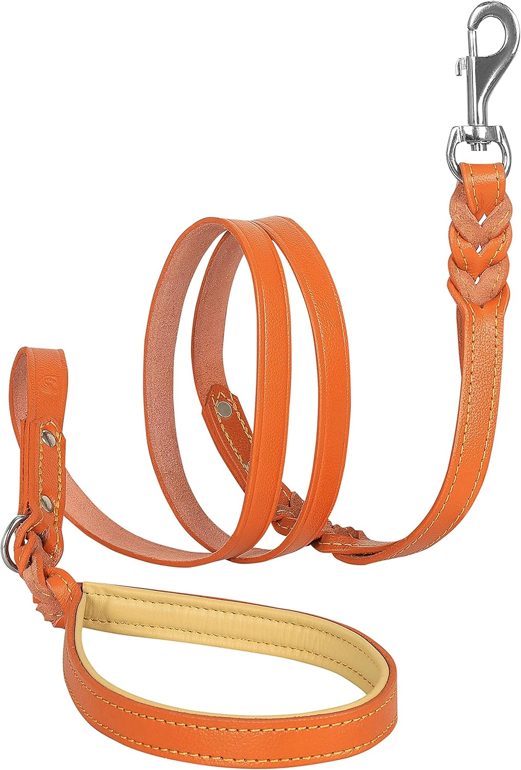 Riparo Leather Dog Collar and Leash Set - Double Handle Dog Leash 6 ft x 3/4" and Heavy Duty Wide Dog Collar for Large Dogs