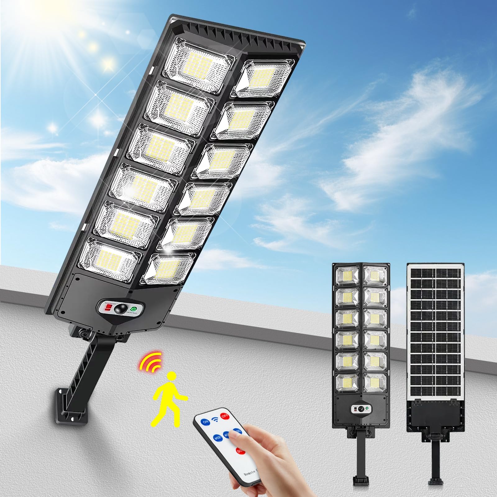 iToolMax 504 LED Solar Street Lights Outdoor Waterproof, 12000LM