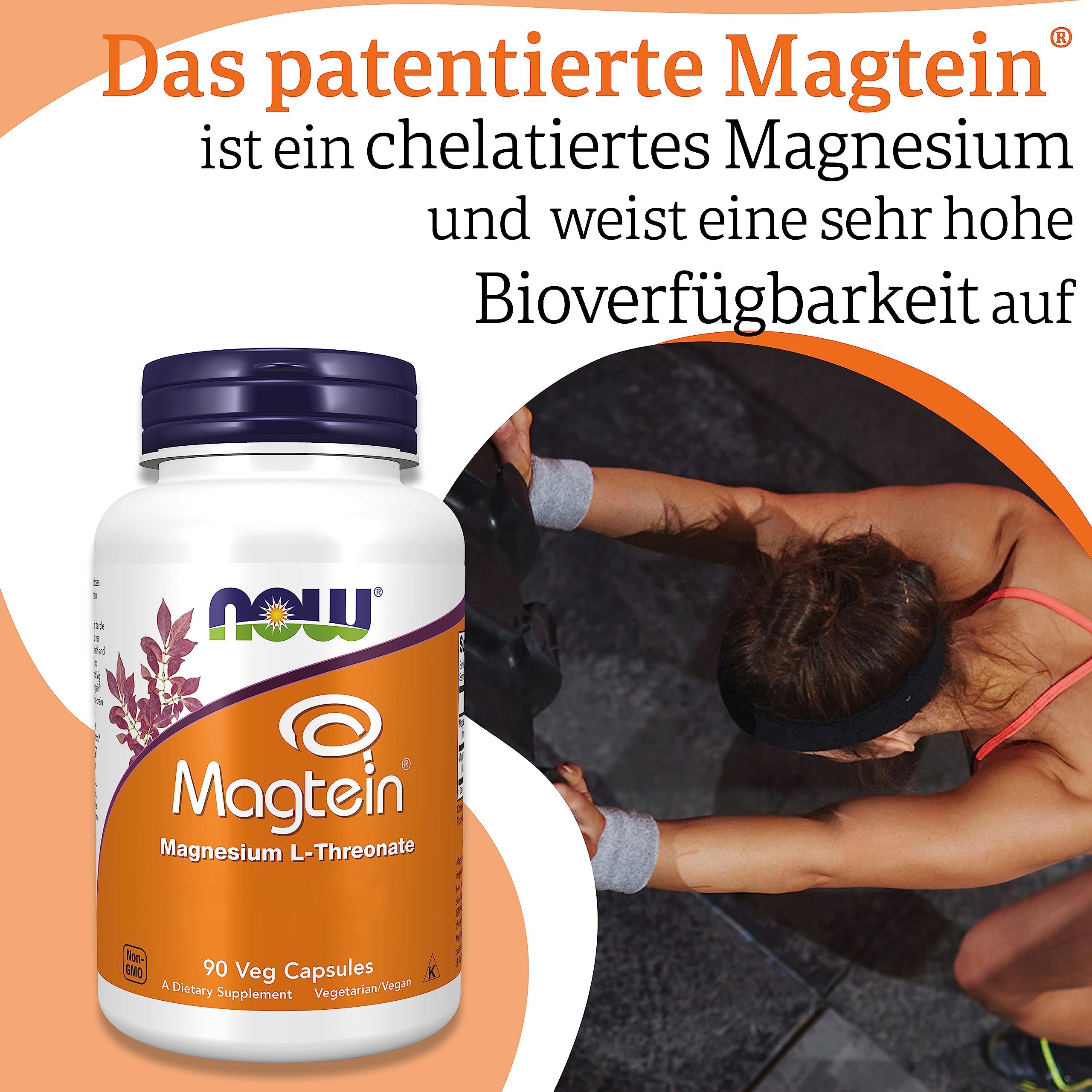 Now Foods Magtein, 90 vegane Kapseln, Laborgeprüft, Glutenfrei, Sojafrei, Ohne Gentechnik