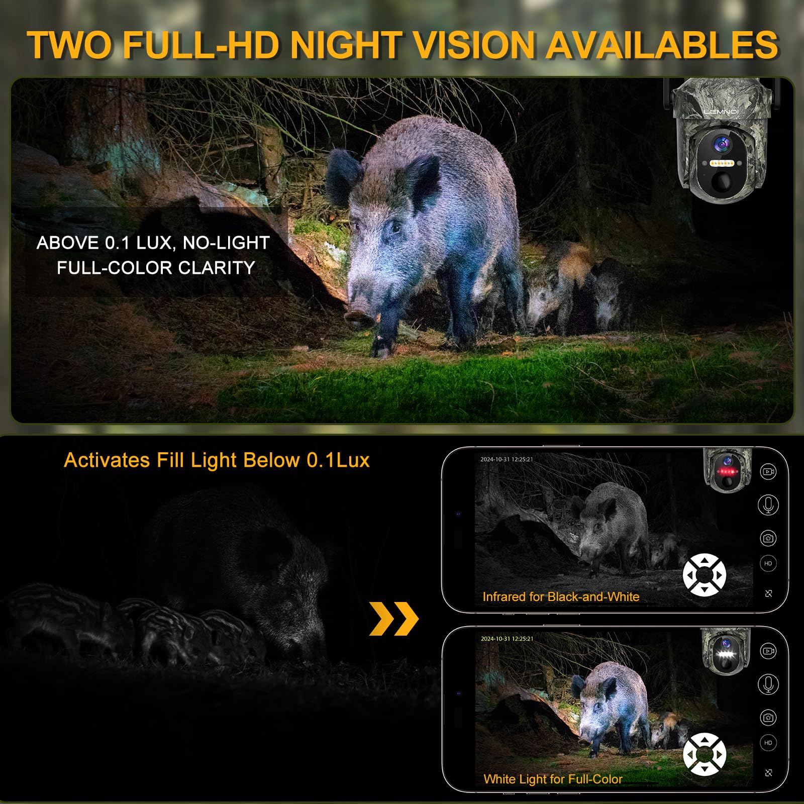 Beveiliging Camera Outdoor 4G Wildcamera Met Zonnepaneel – Geen Wifi Nodig, 2K Beeld, Nachtzicht In Kleur | Bewaking Op Afstand Met SIM-kaart En PIR-sensor 360° Draaibare Wildcamera