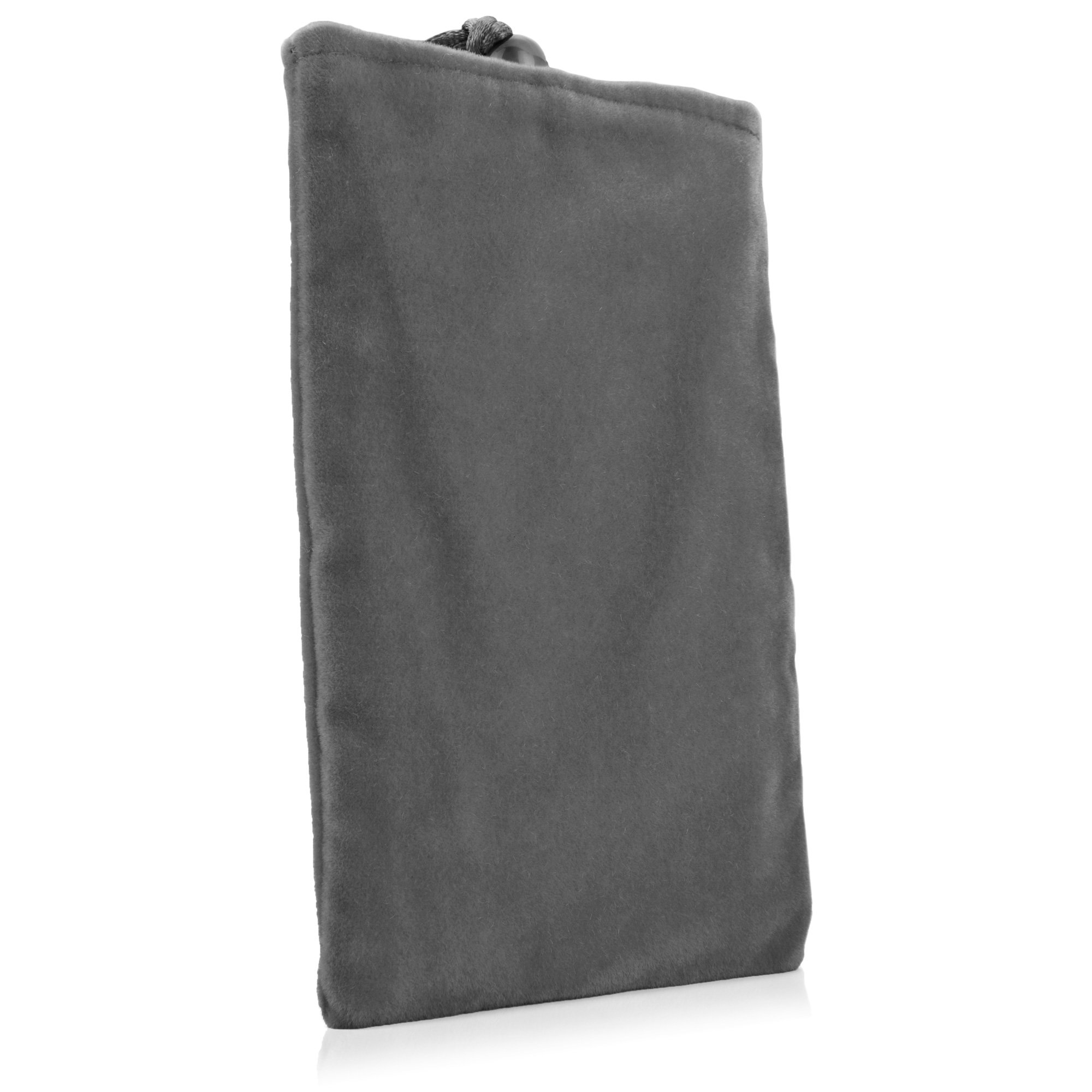 BoxWave Case Compatible with Yezz Liv 3S LTE - Velvet Pouch, Soft Velour Fabric Bag Sleeve with Drawstring - Cool Grey