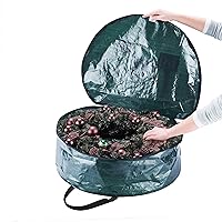 Vista 4 de Elf Stor - Bolsa de almacenamiento para coronas de Navidad, bolsa con cremallera de 24 pulgadas con asas, contenedor de plástico para coronas