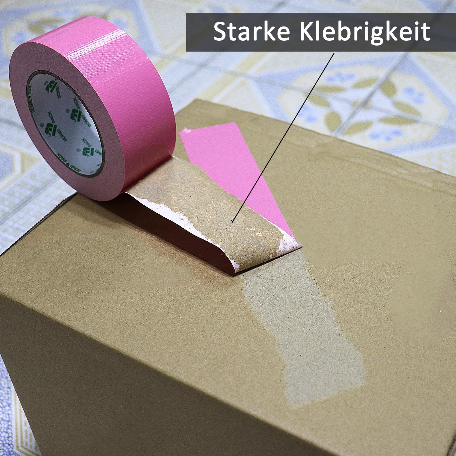 BOMEI PACK Lot de 2 rouleaux de ruban adhésif rose de 50 mm x 30 m - Ruban adhésif et imperméable pour réparer, fixer, renforcer et sceller