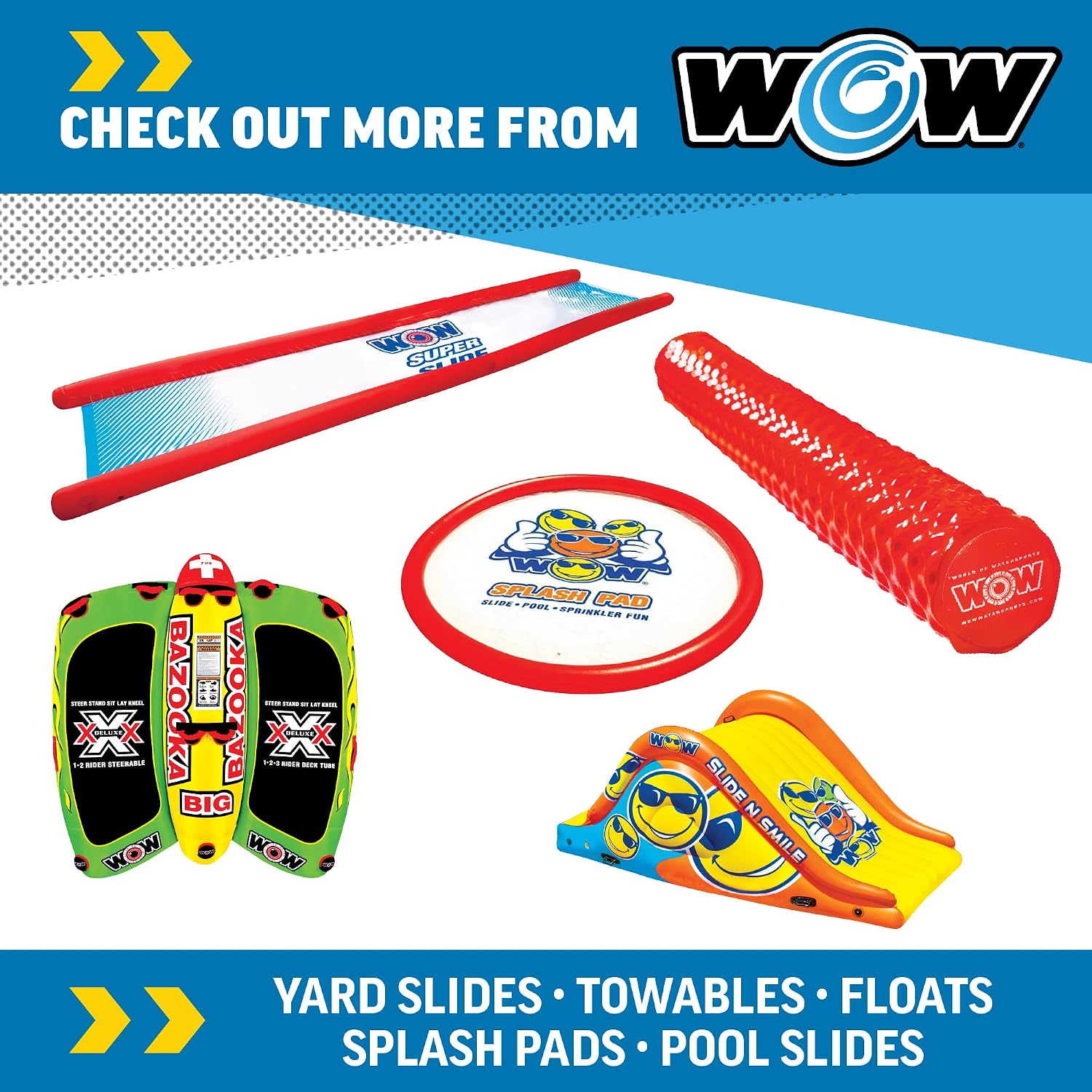Wow Sports Snowster Steerable Sled - Heavy Duty - Inflatable Tube for Kids & Adults - Winter Fun Toy