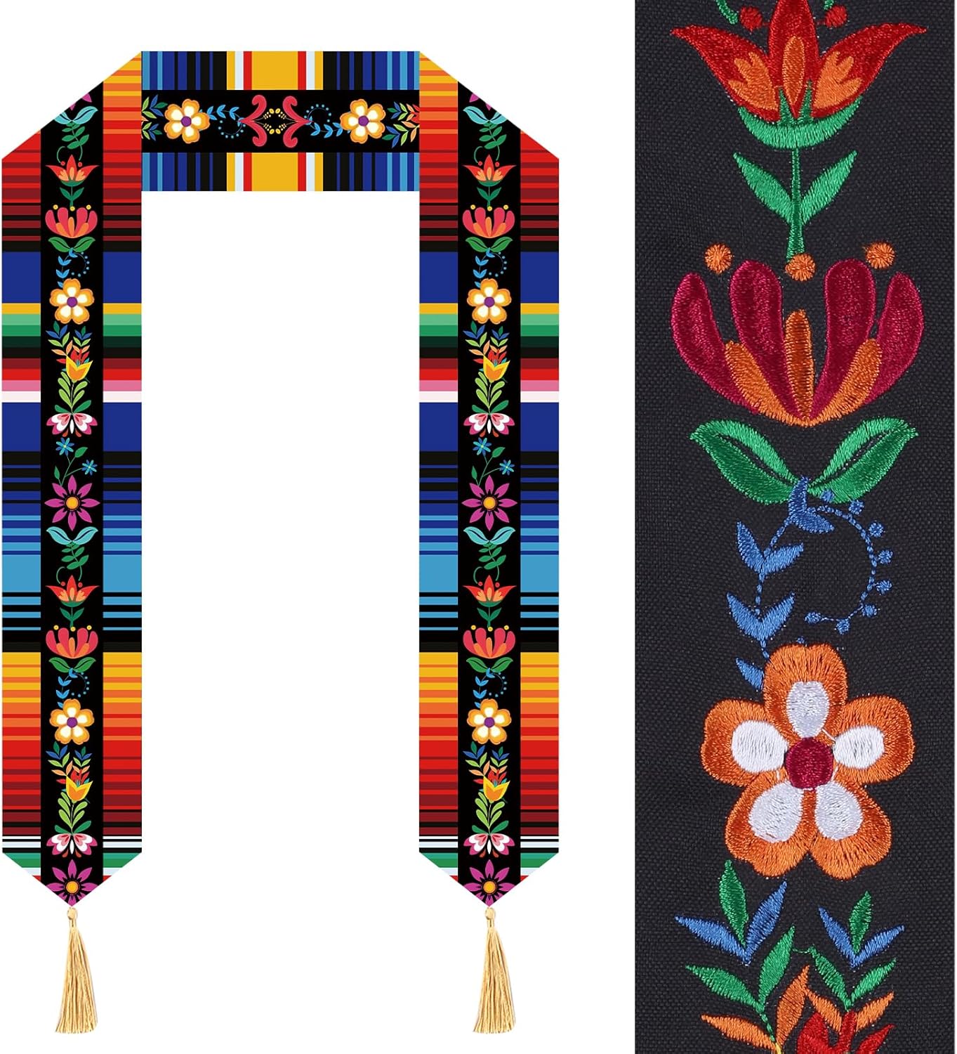 Moutina Mexican Graduation Stole | Mexican Sash for Graduation 2026 - Serape Stole | Estolas Para Graduación 2026 Mexicanas
