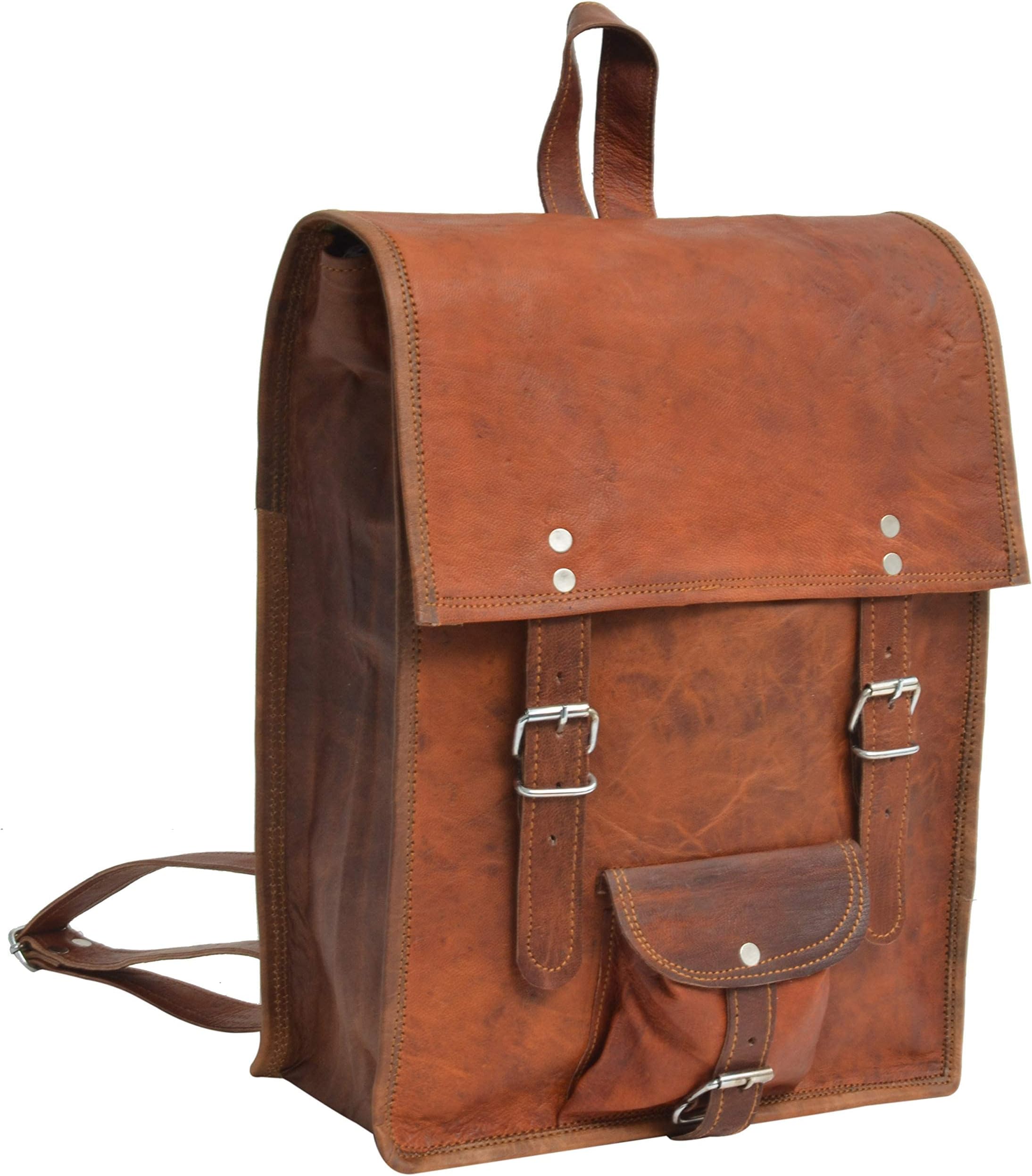 GustiLeder nature Joe Genuine Leather Rucksack Vintage Sling Travelling Shopping City College Uni Shoulder Backpack Casual Everyday Bag Unisex U39