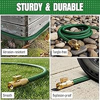 Vista 8 de Garden Hose 75 ft NON-EXPANDABLE Water Hose, Flexible & Lightweight Kink Resistant Hybrid Hose, Leak-Proof Heavy Duty, Super Durable Fabric with