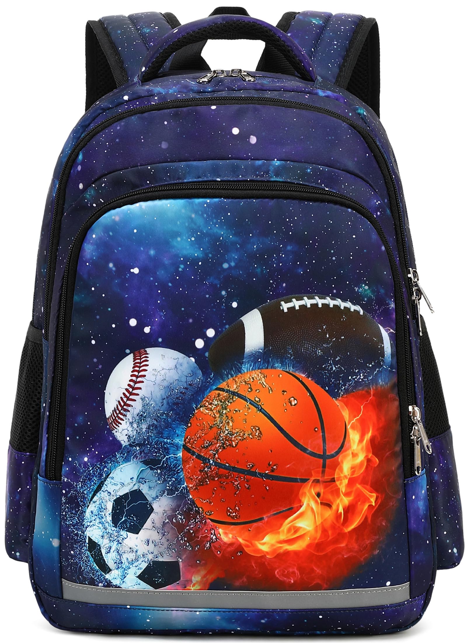 LEDAOU Kids Preschool Backpack Girls Kindergarten BookBag Elementary Waterproof Galaxy School Bag 7 Pockets with Chest Strap(Balls Starry Sky)