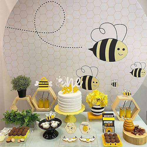 Miniatura 7 de 1 pieza de decoración de pastel de abejorro de abejorros de madera para primer cumpleaños, decoración de pastel de abejorros para baby shower,