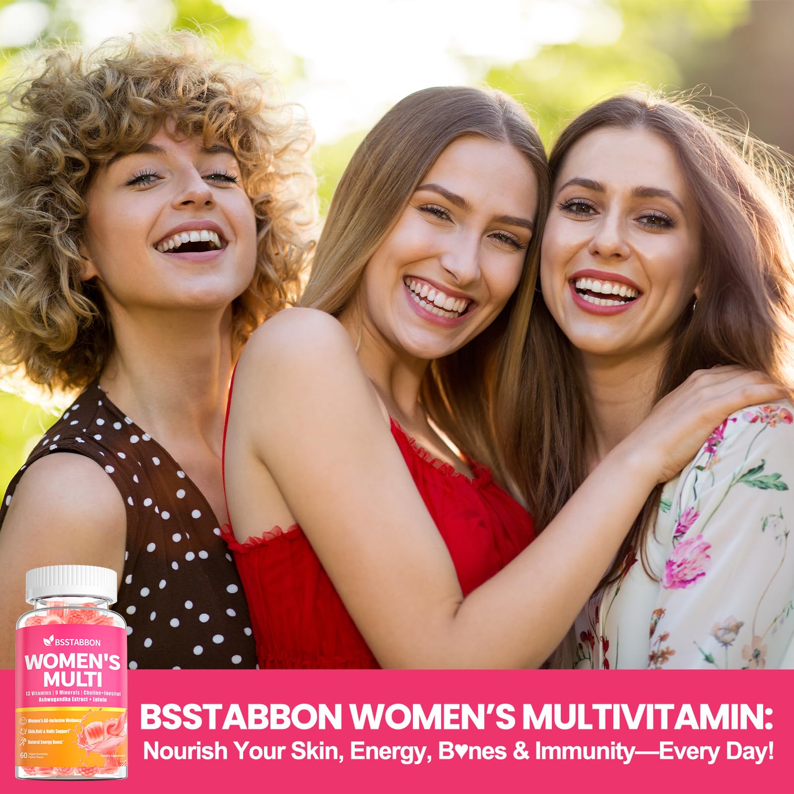 Organic Women's Multivitamin Gummies: Vegan Vitamin Supplement with Iron B12 D3 Biotin Magnesium Plus Ashwagandha for Hair Skin Health Boost Energy - Sugar Free Methylated Gummy(120Count)