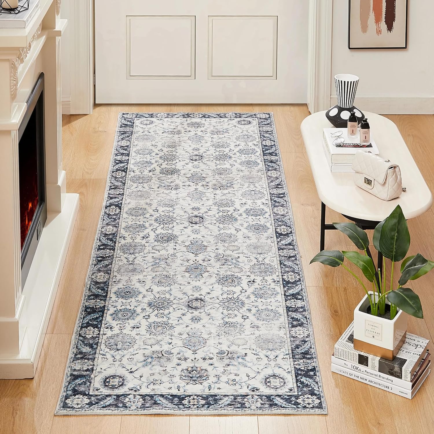 Floralux Washable Runner Rug 2x6 Grey Kitchen Runner Rug