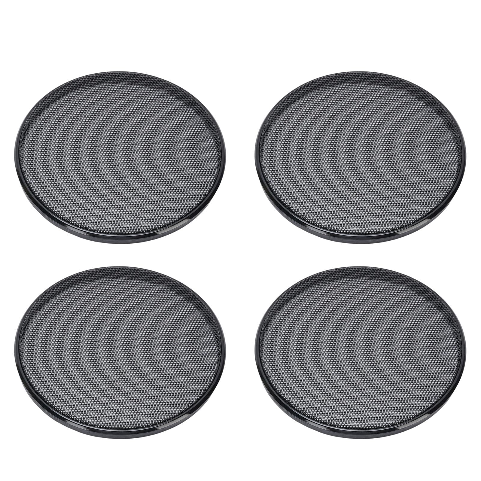 Wisoqu Speaker Grill Cover, 4Pcs 5.87in Car Speaker Protective Mesh Cap, Horn Guard Protective Case, Cold Rolled Steel Round Speaker Grill Cap for Car Home Audio Speakers Theater