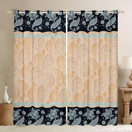 Miniatura 70 de Erosebridal Cortinas opacas de moda de los años 90, 30 % a 50 % para dormitorio, cortina de ventana con cinta de radio retro, tratamientos de Negro