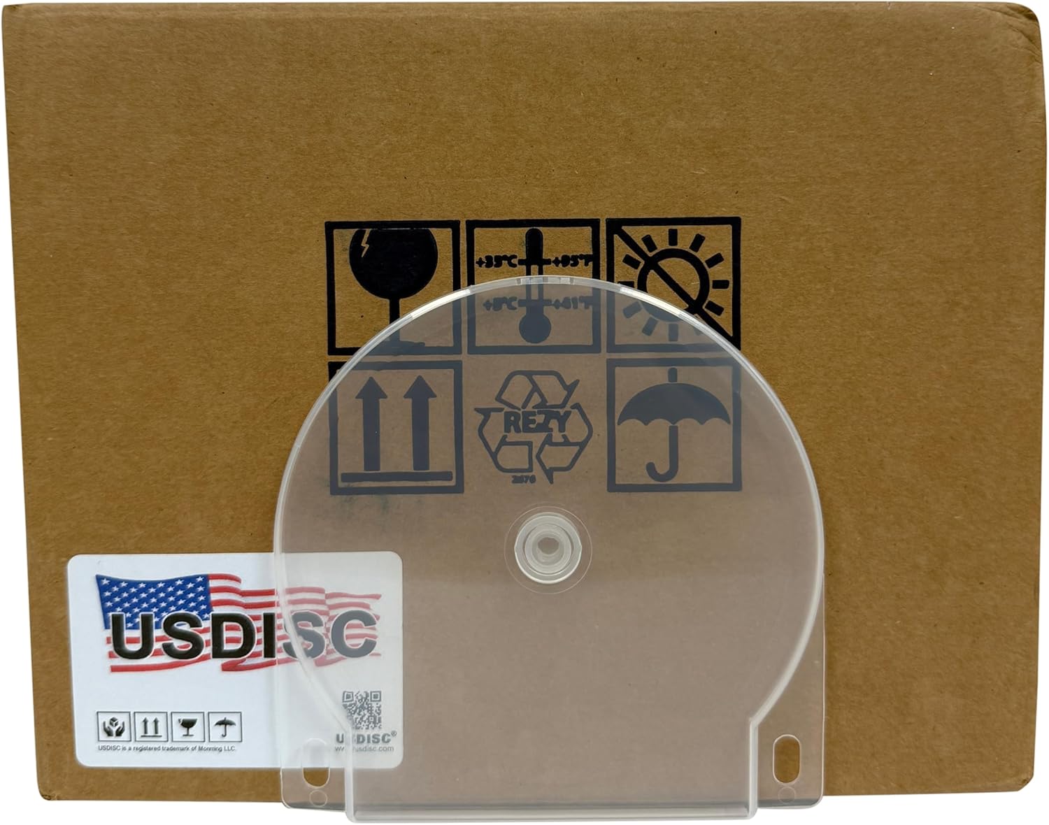 USDISC Clamshell Cases Binder Filing, Double 2 Disc, Clear, Pack of 100