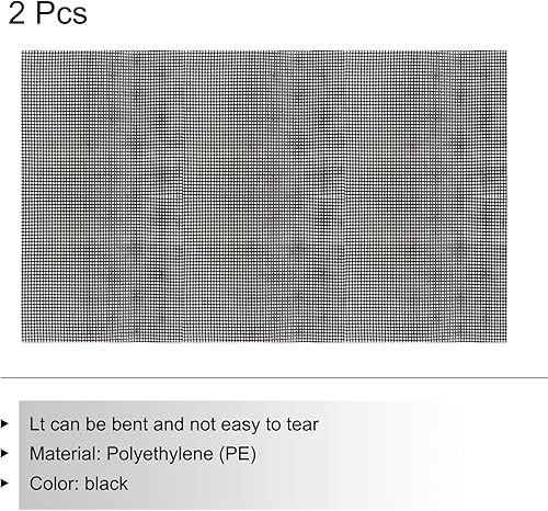 Miniatura 3 de MECCANIXITY Hoja de lona de malla de plástico de 20 x 13 pulgadas, lienzo en blanco de plástico negro para bordar, malla de ganchillo de punto,