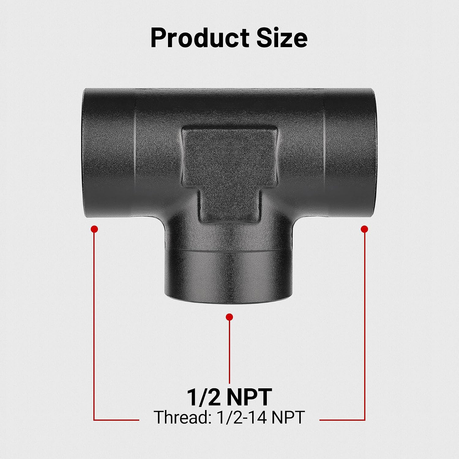 EVIL ENERGY 1/2 NPT Female Tee Fitting Adapter T Union Aluminum Black